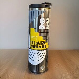 Starbucks Times Square Travel Mug - Yellow and Black 16 Oz New Discontinued